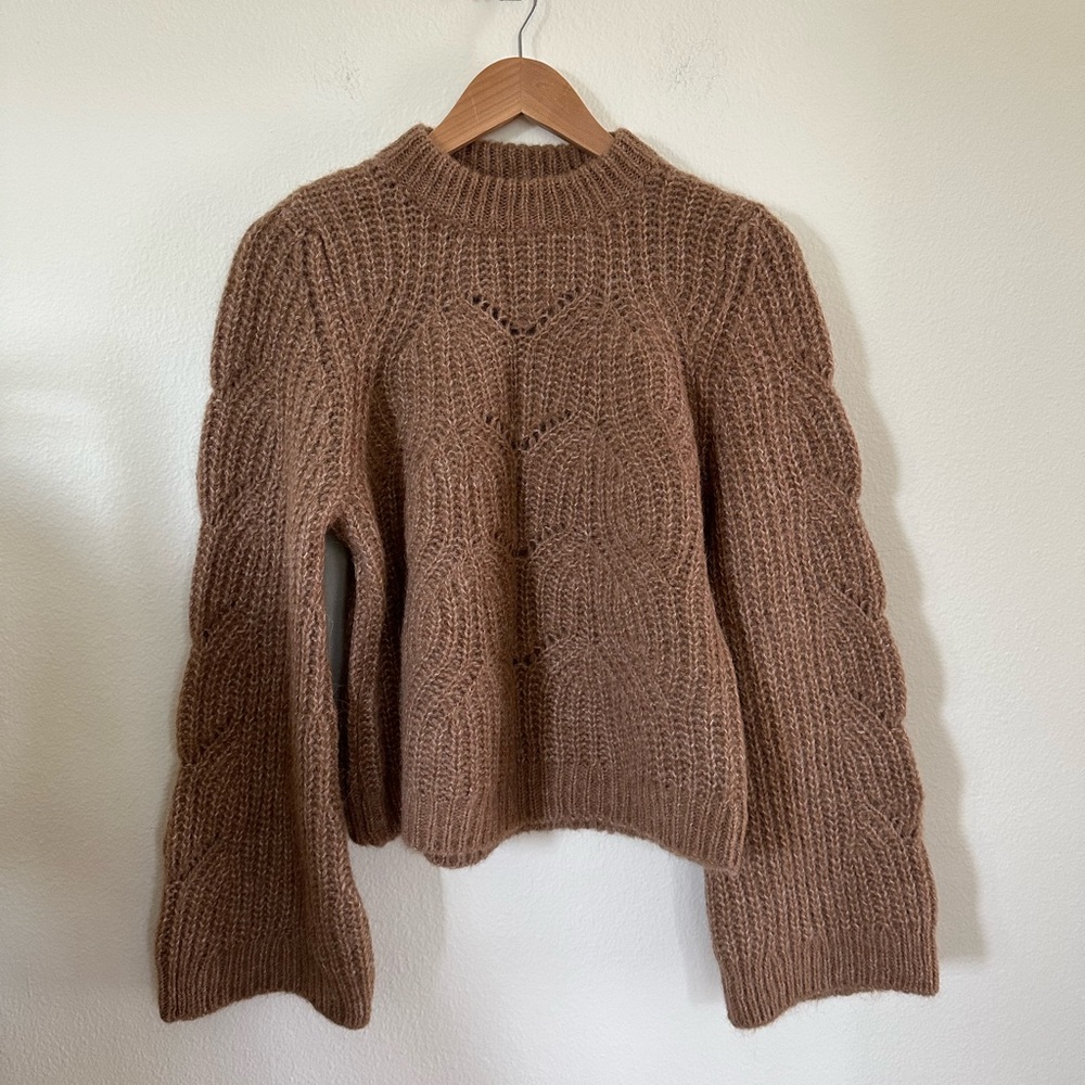 Sezane camel knit sweater